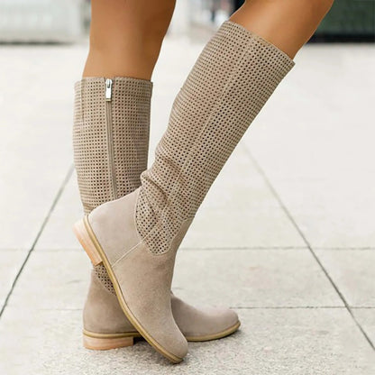 Bottes hautes perforées | Style chic et respirant
