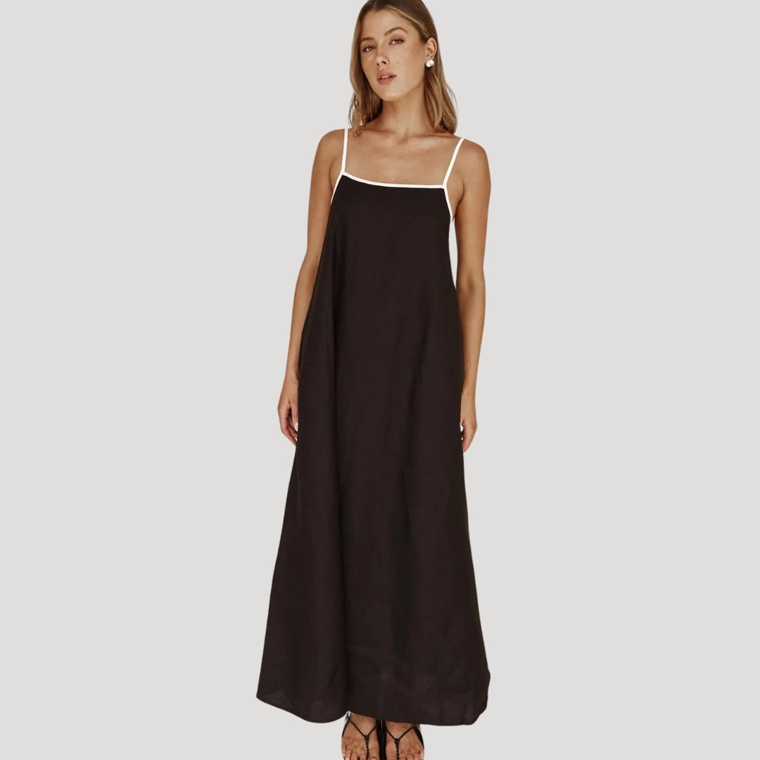 Robe maxi à fines bretelles | Élégance minimaliste