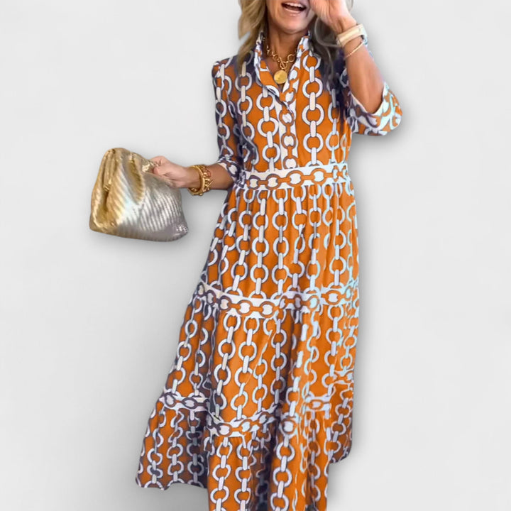 Robe midi | Motif chaînes tendance