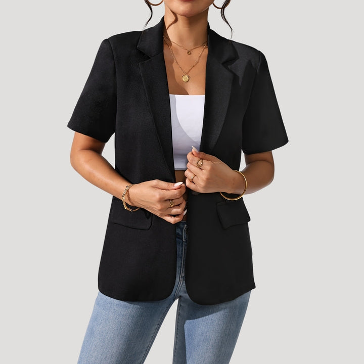 Blazer noir manches courtes | Élégance moderne