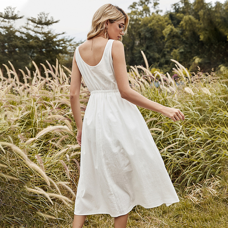 Robe midi sans manches | Élégance intemporelle d'été