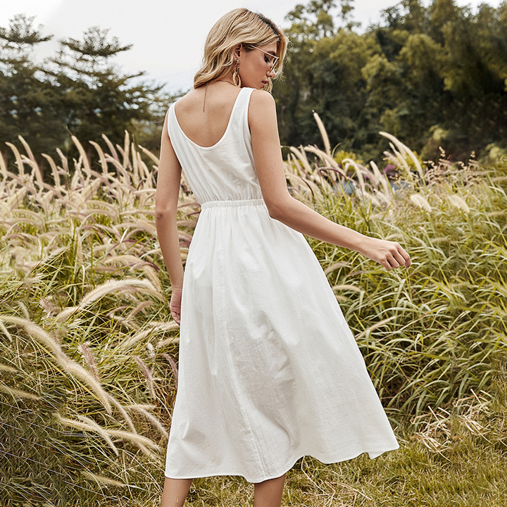 Robe midi sans manches | Élégance intemporelle d'été