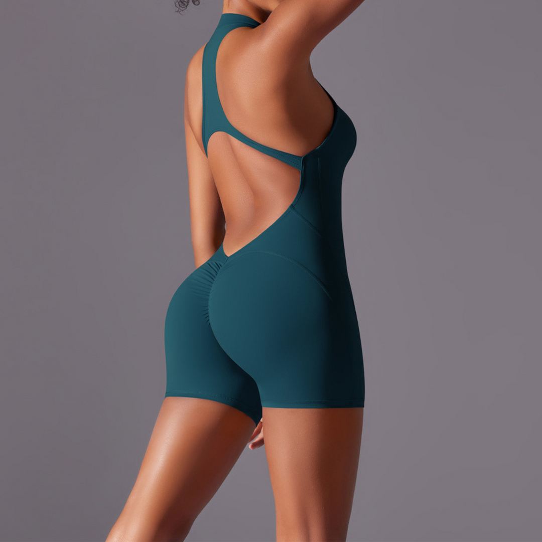 Combinaison de sport dos ouvert femme | Effet galbant & confort seconde peau