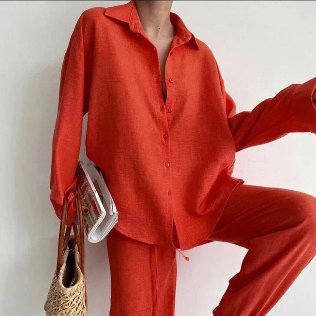 Ensemble blouse et pantalon | Look estival décontracté