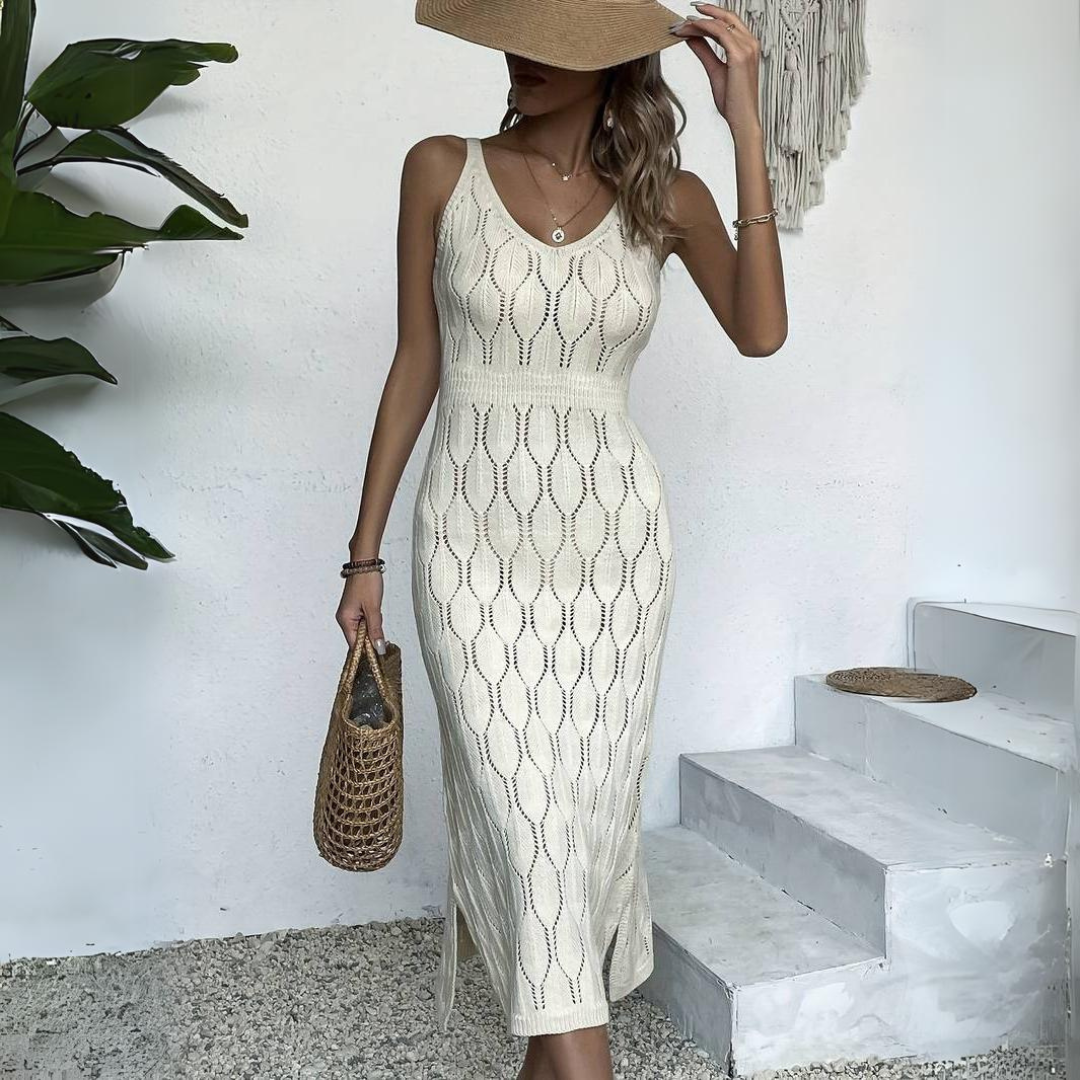 Robe midi ajourée | Élégance estivale