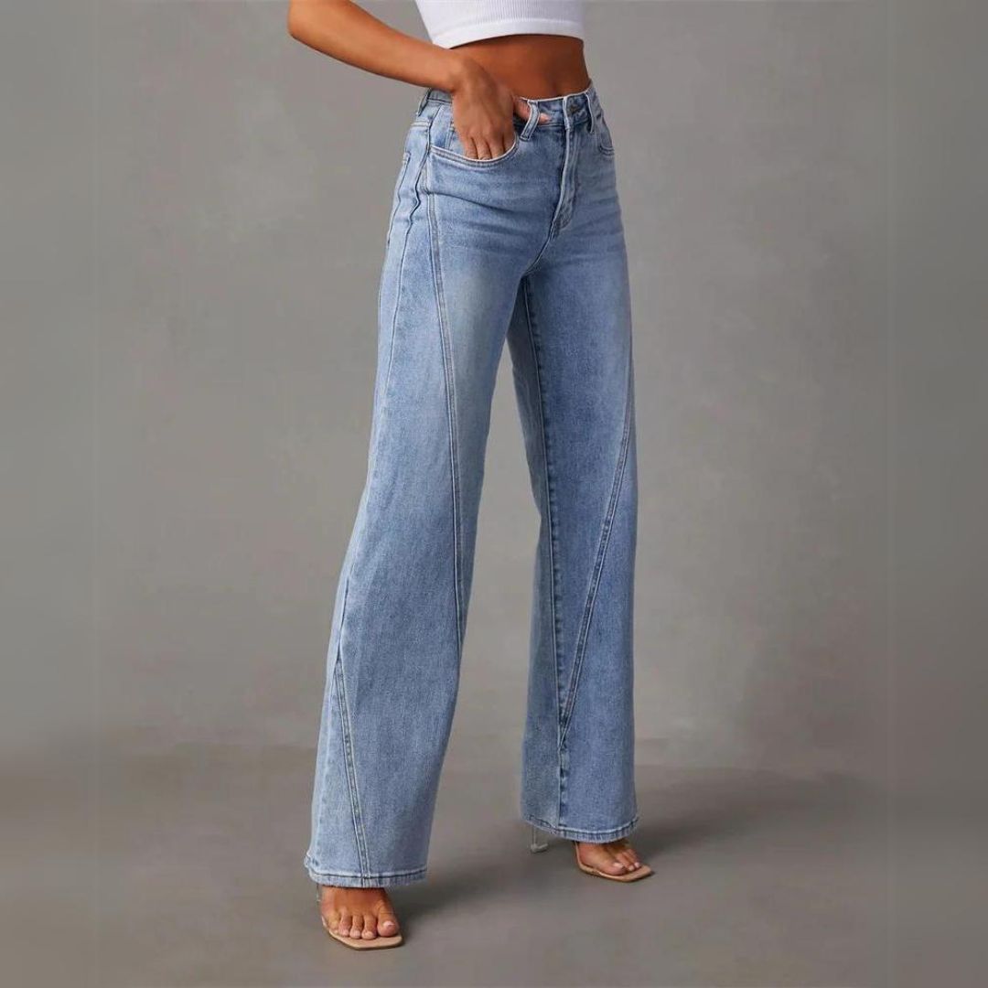 Jean large taille haute | Confort stylé au quotidien