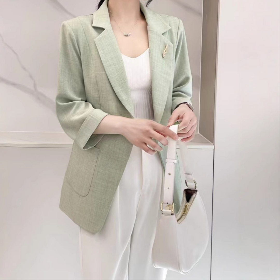 Blazer fluide à manches 3/4 | Élégance discrète pour le quotidien professionnel