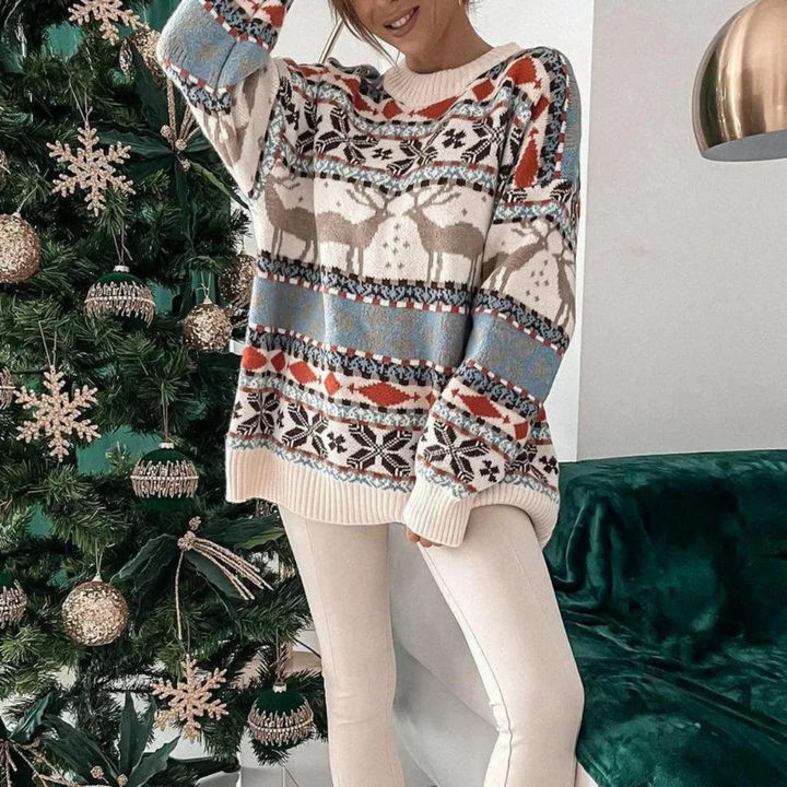 Pull de Noël à motifs nordiques | Hiver festif
