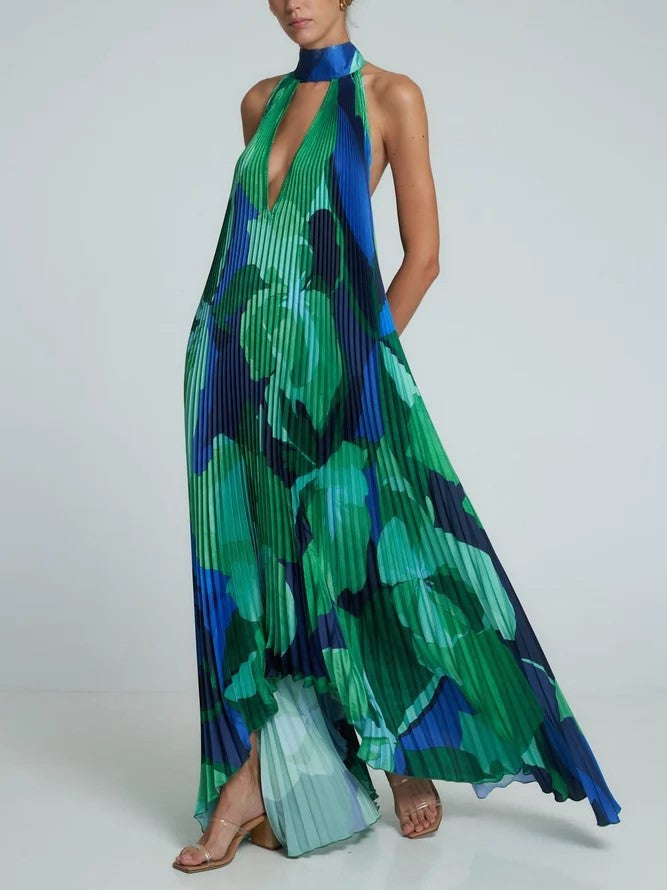 Robe plissée dos nu | Élégance estivale