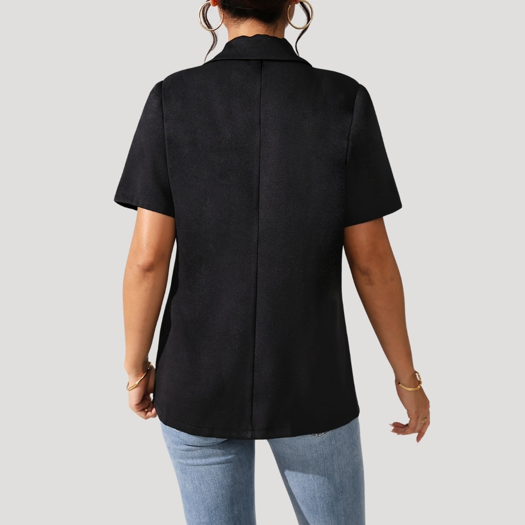 Blazer noir manches courtes | Élégance moderne