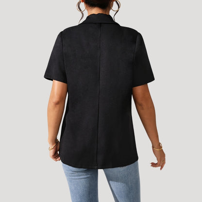 Blazer noir manches courtes | Élégance moderne