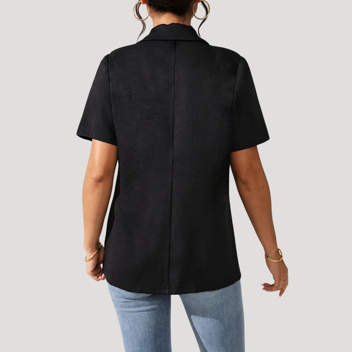 Blazer noir manches courtes | Élégance moderne