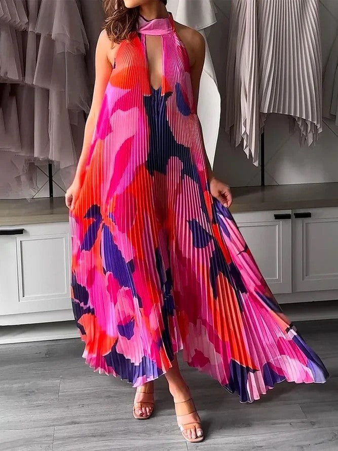 Robe plissée dos nu | Élégance estivale