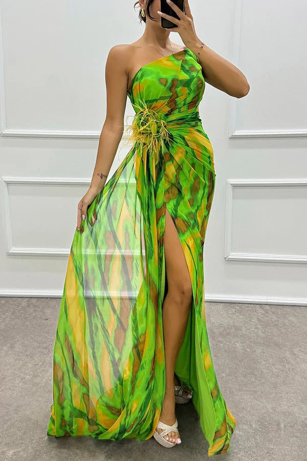 Robe longue asymétrique fluide | Élégance pour événements spéciaux