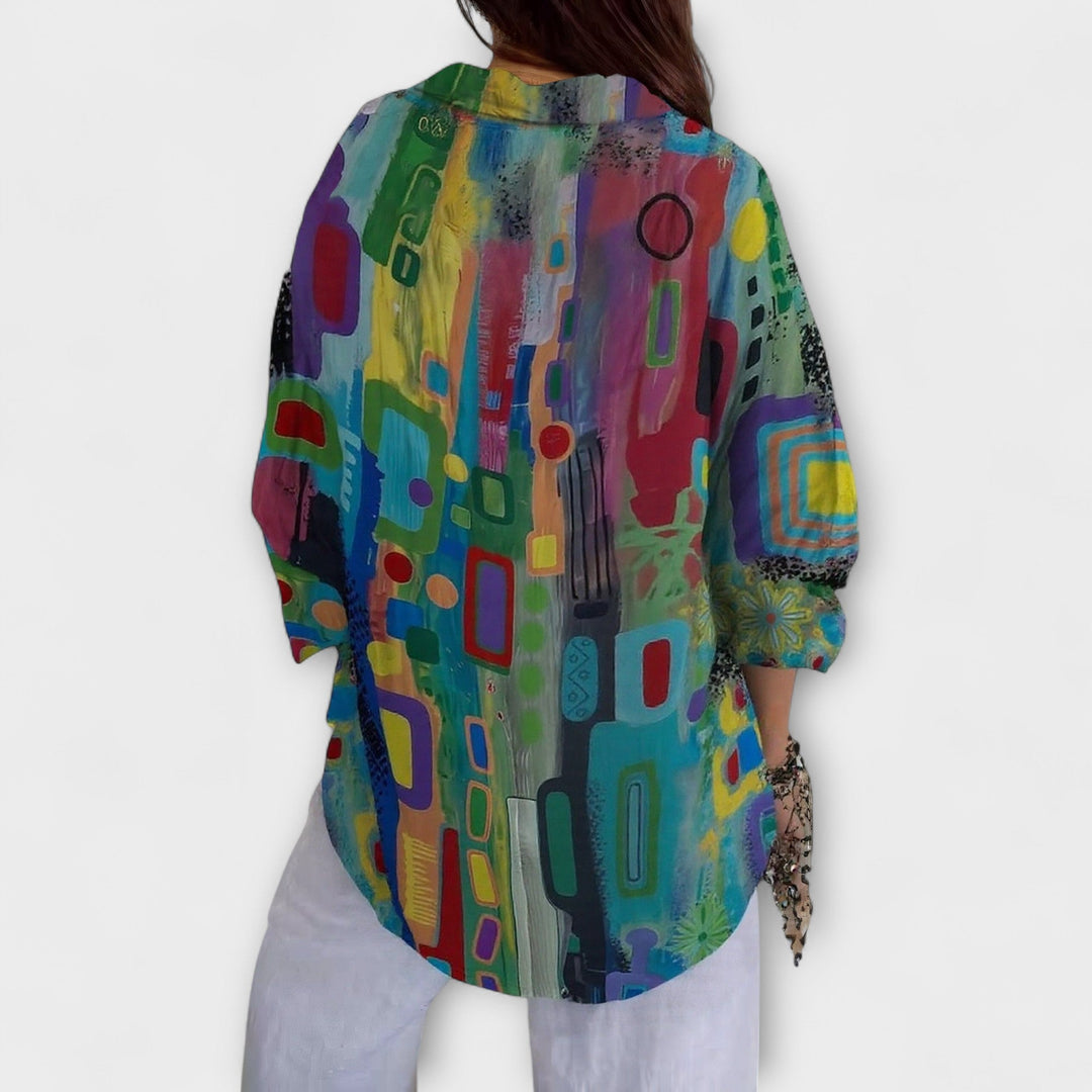 Blouse imprimée multicolore | Style artistique