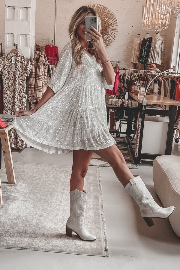 Robe mini à sequins brillants | Idéale pour les soirées festives