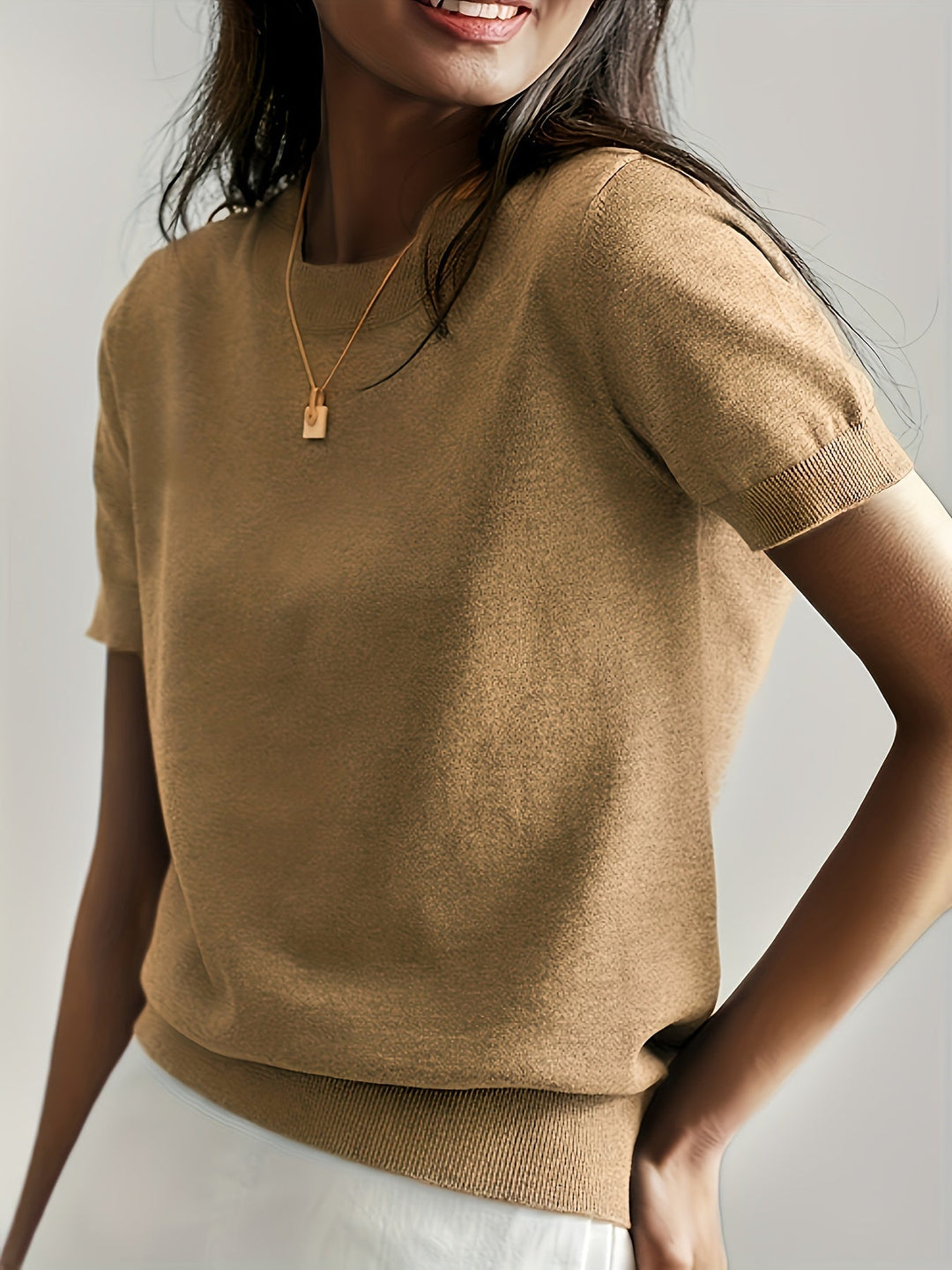 Pull manches courtes femme | Confort doux au quotidien