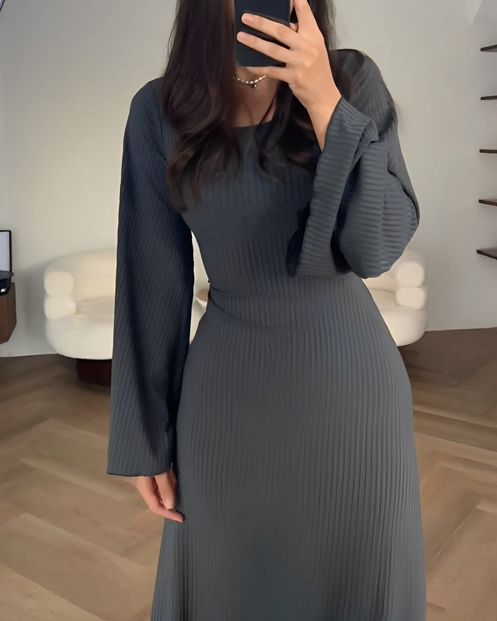 Robe longue élégante côtelée | Parfaite pour un look raffiné