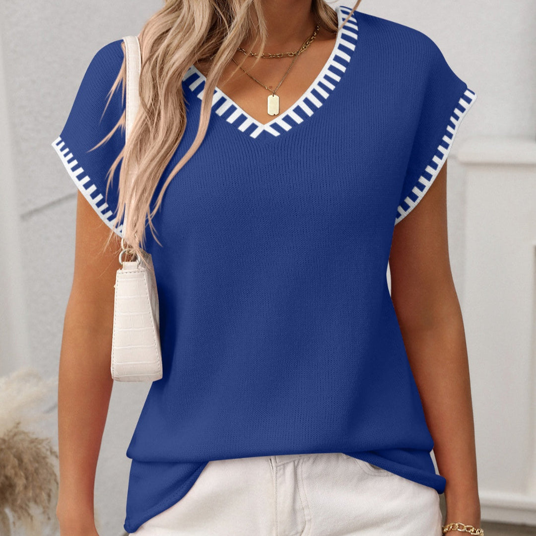 Top en maille contrastée | Style estival raffiné