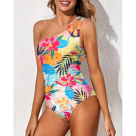 Maillot de bain asymétrique | Imprimés tropicaux et coupe tendance