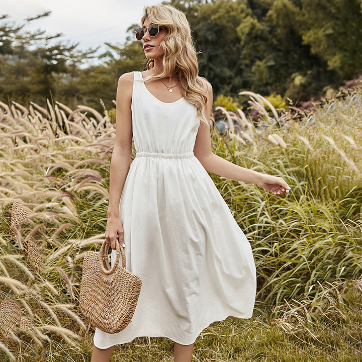 Robe midi sans manches | Élégance intemporelle d'été