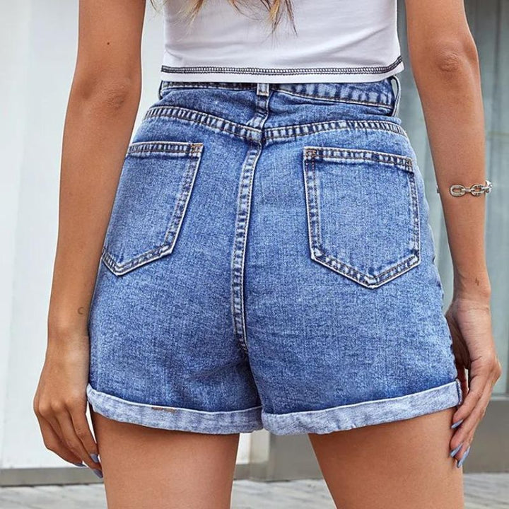 Short en jean taille haute | Look estival décontracté