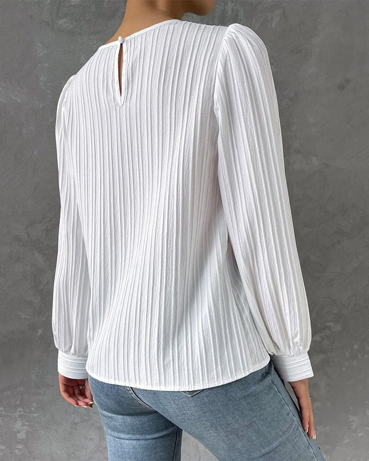 Blouse Élégante à Manches Bouffantes | Style Quotidien Chic