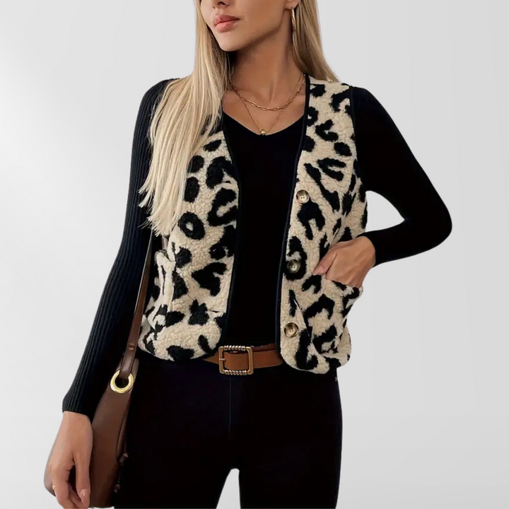 Gilet sans manches | Style léopard moderne