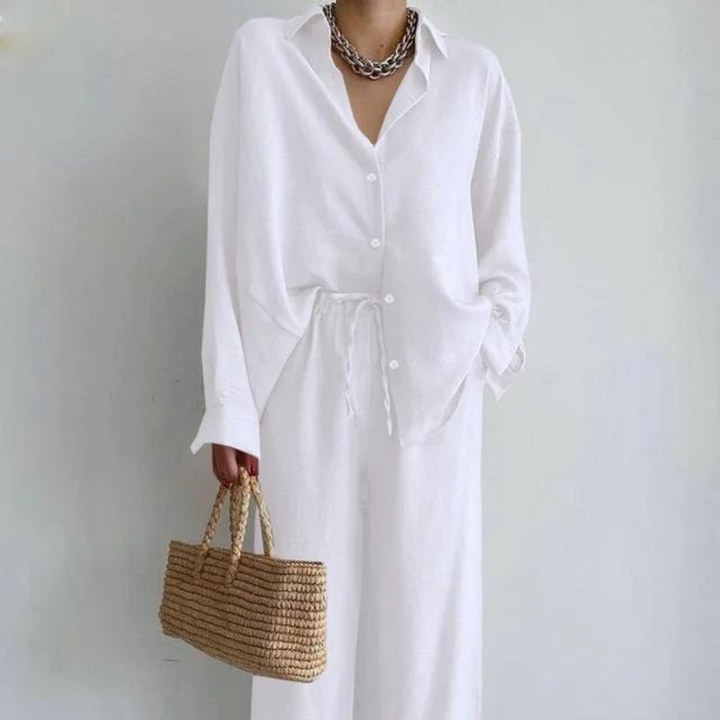 Ensemble blouse et pantalon | Look estival décontracté