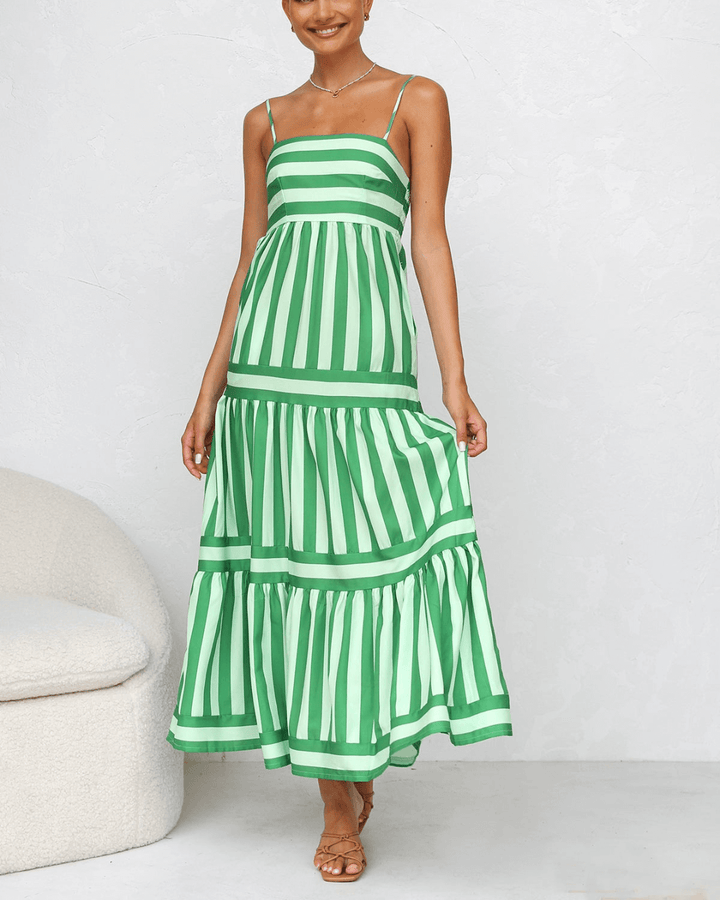 Robe longue à rayures | Coupe fluide et allure graphique