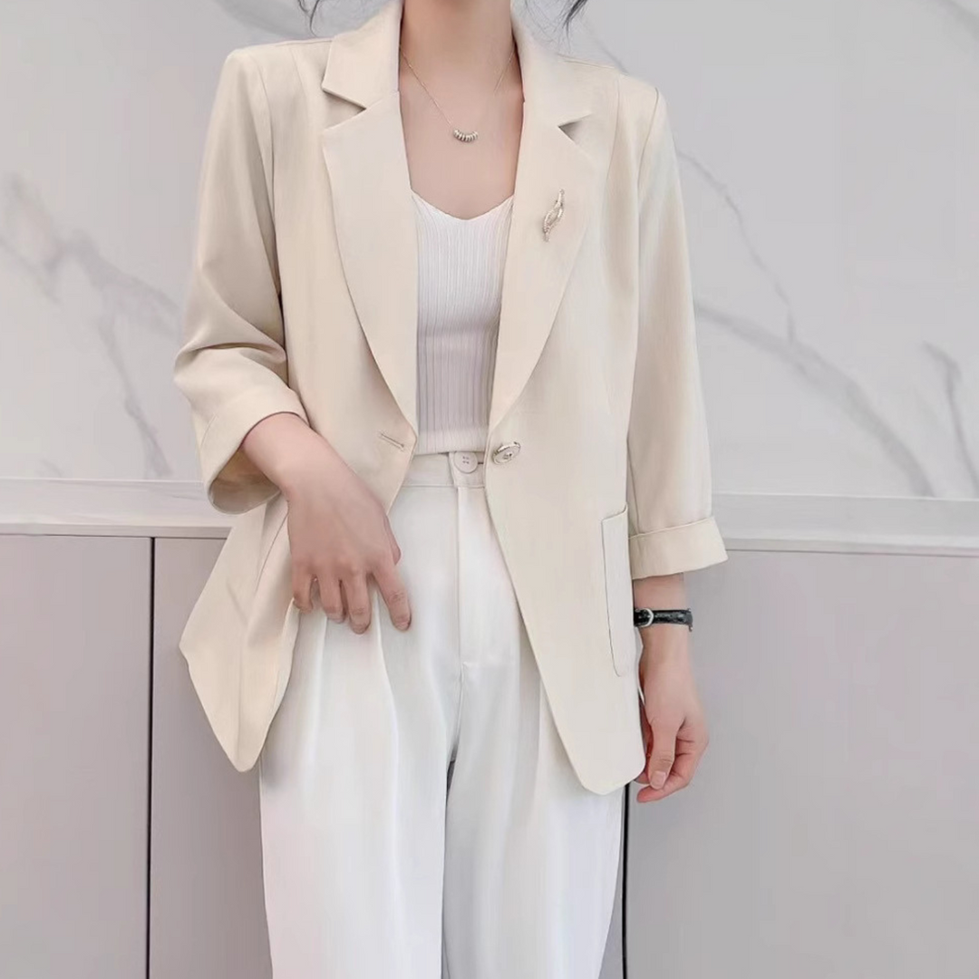 Blazer fluide à manches 3/4 | Élégance discrète pour le quotidien professionnel