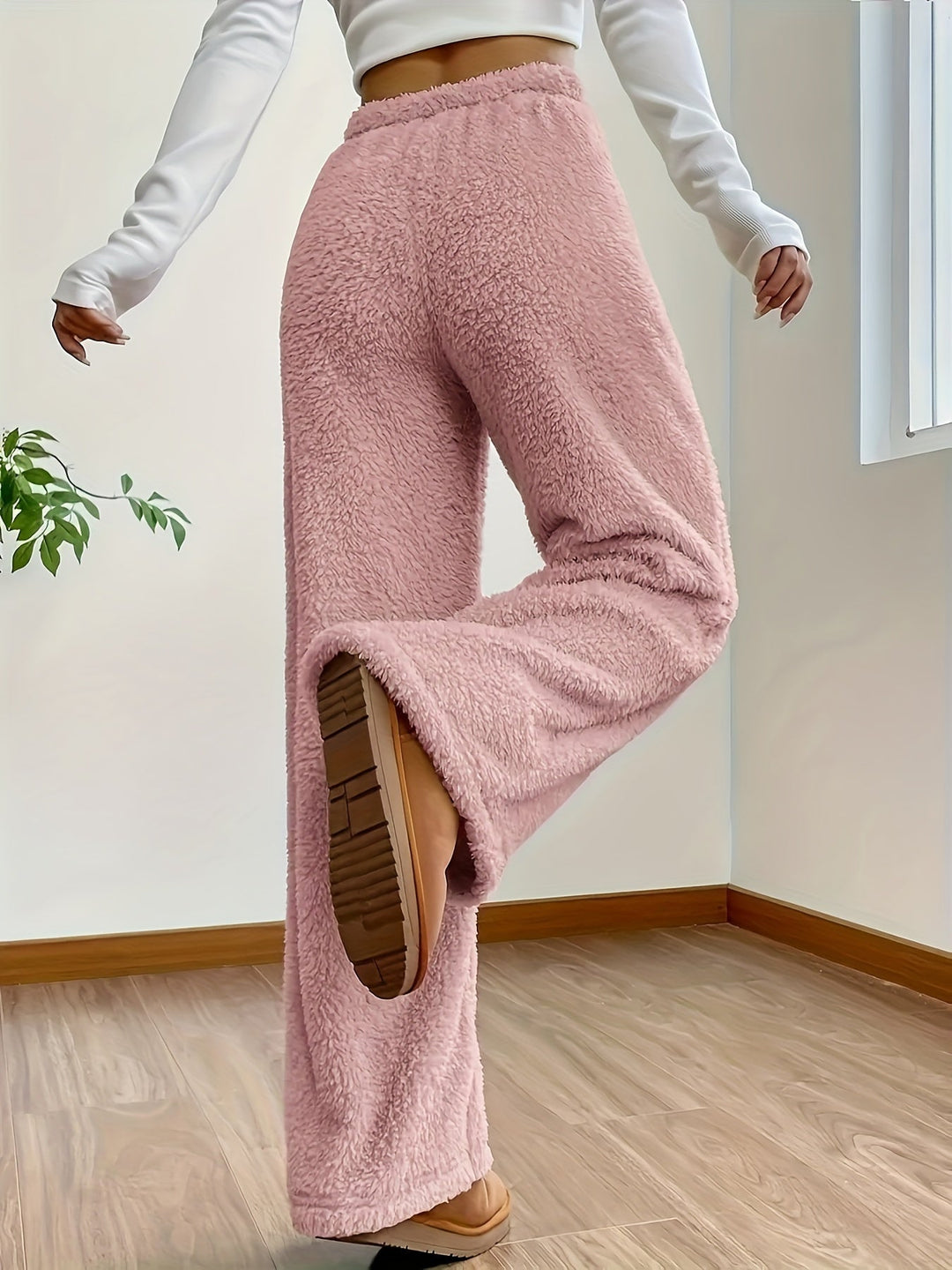 Pantalon ample effet peluche | Confort cocooning