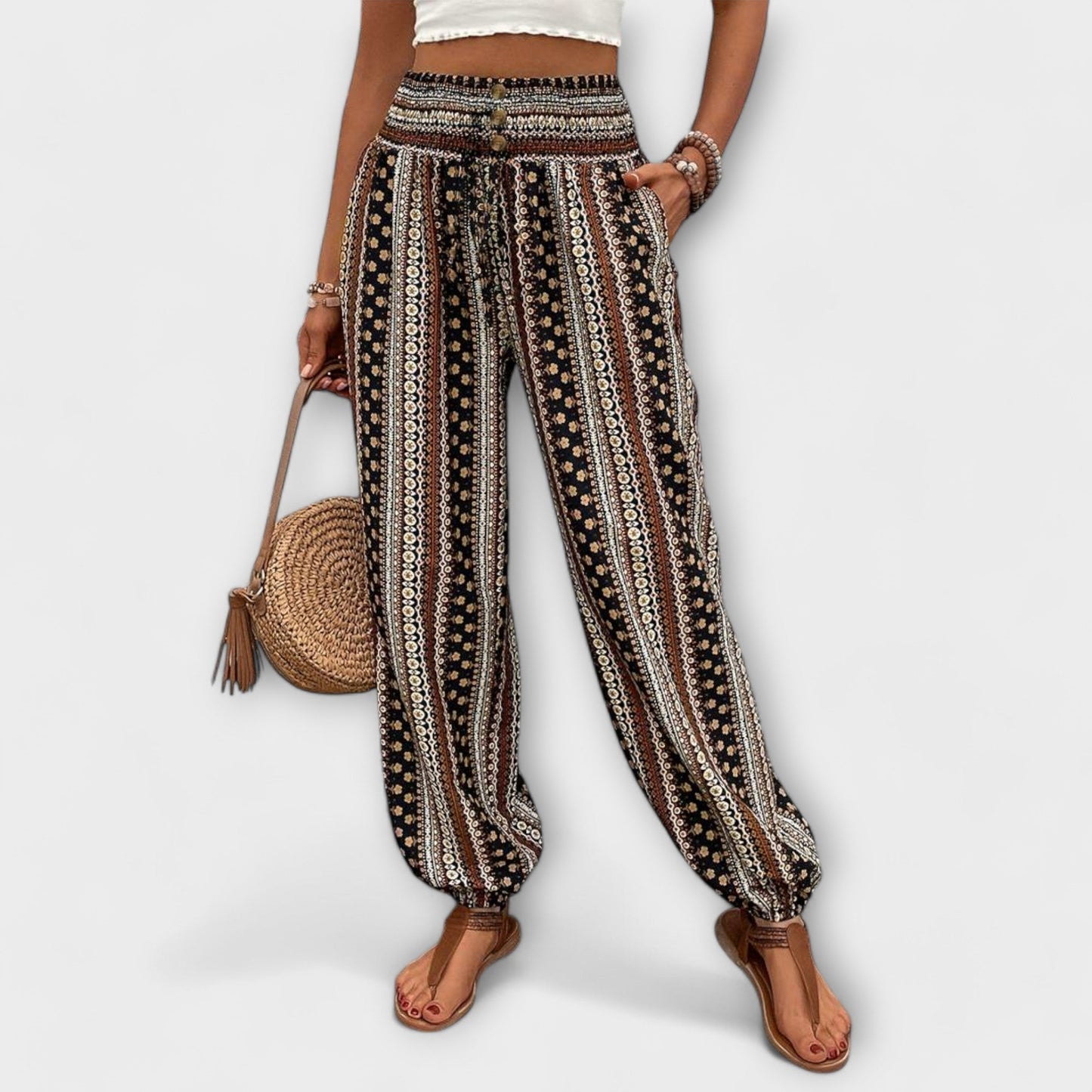 Pantalon imprimé ethnique | Style bohème confortable