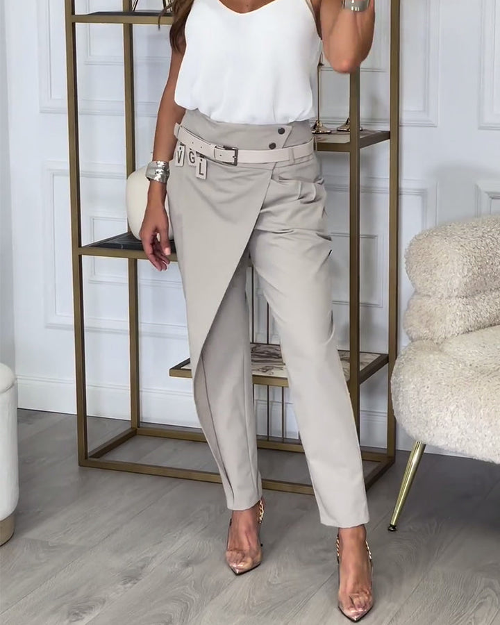Pantalon habillé ceinturé | Silhouette structurée et touche chic