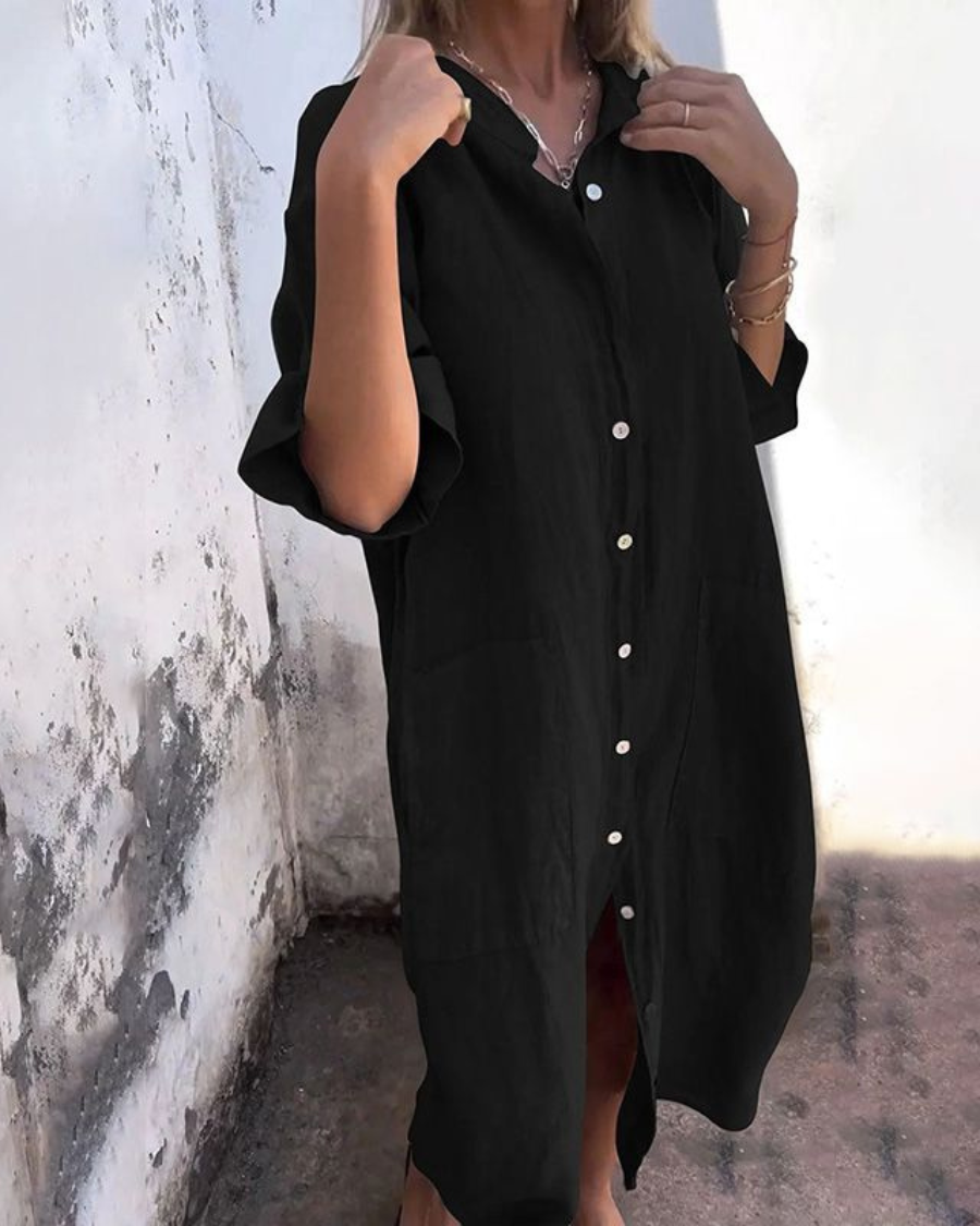 Chemise longue fluide | Style décontracté d’été