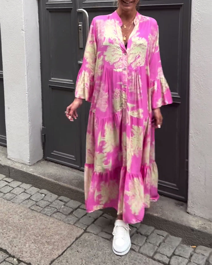 Robe longue fluide imprimée | Parfaite pour le printemps et l'été