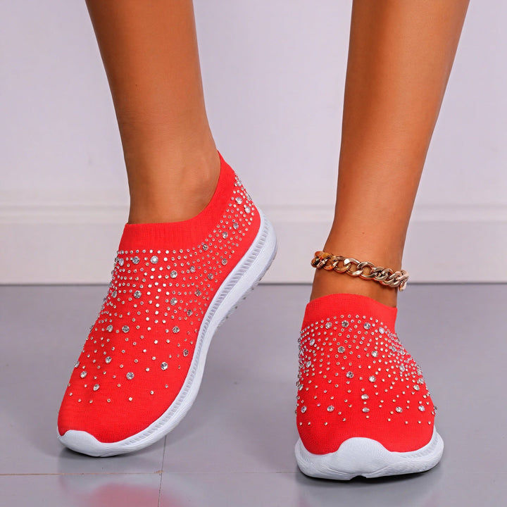 Baskets slip-on femme | Confort moderne avec strass scintillants pour un look tendance
