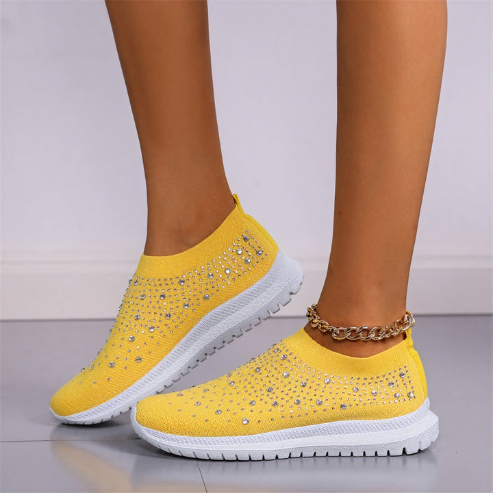 Baskets slip-on femme | Confort moderne avec strass scintillants pour un look tendance