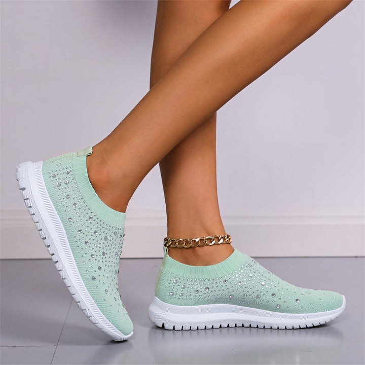 Baskets slip-on femme | Confort moderne avec strass scintillants pour un look tendance