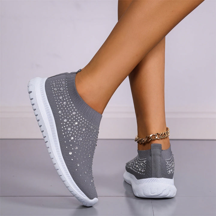 Baskets slip-on femme | Confort moderne avec strass scintillants pour un look tendance