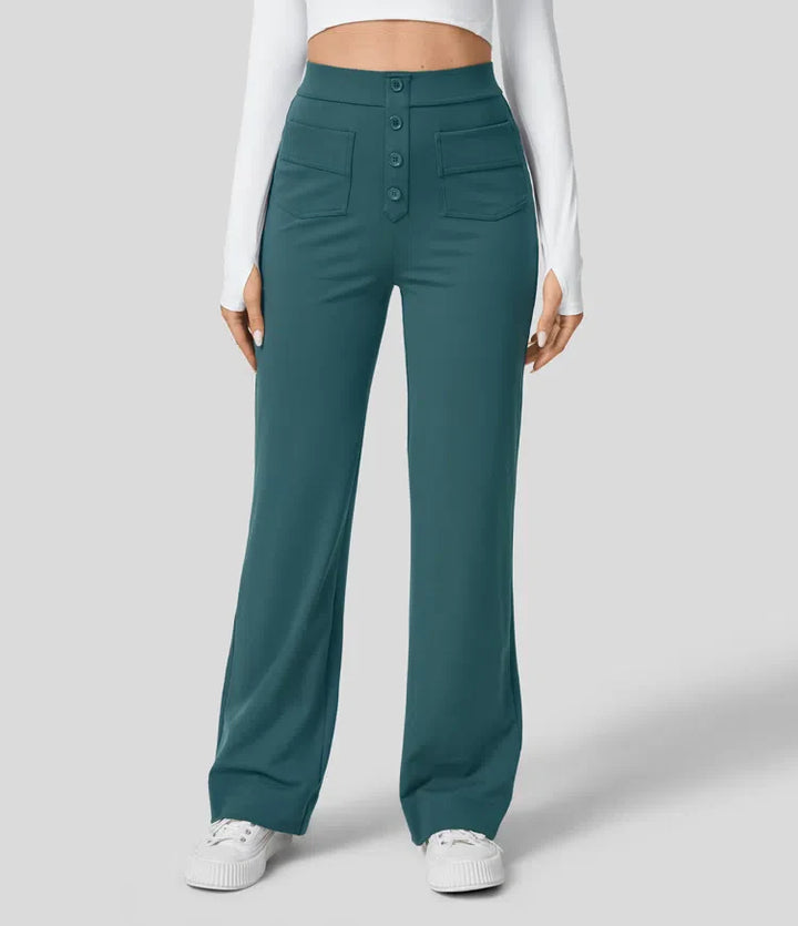 Pantalon large à boutons | Style décontracté