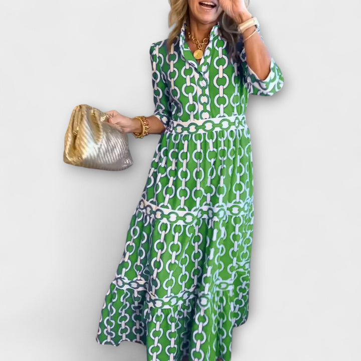 Robe midi | Motif chaînes tendance