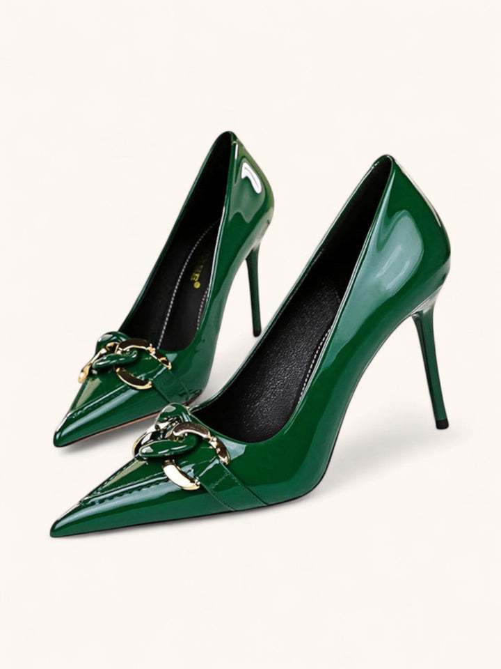Escarpins à talons hauts bout pointu | Élégance avec détail chaîne