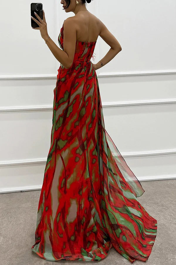Robe longue asymétrique fluide | Élégance pour événements spéciaux