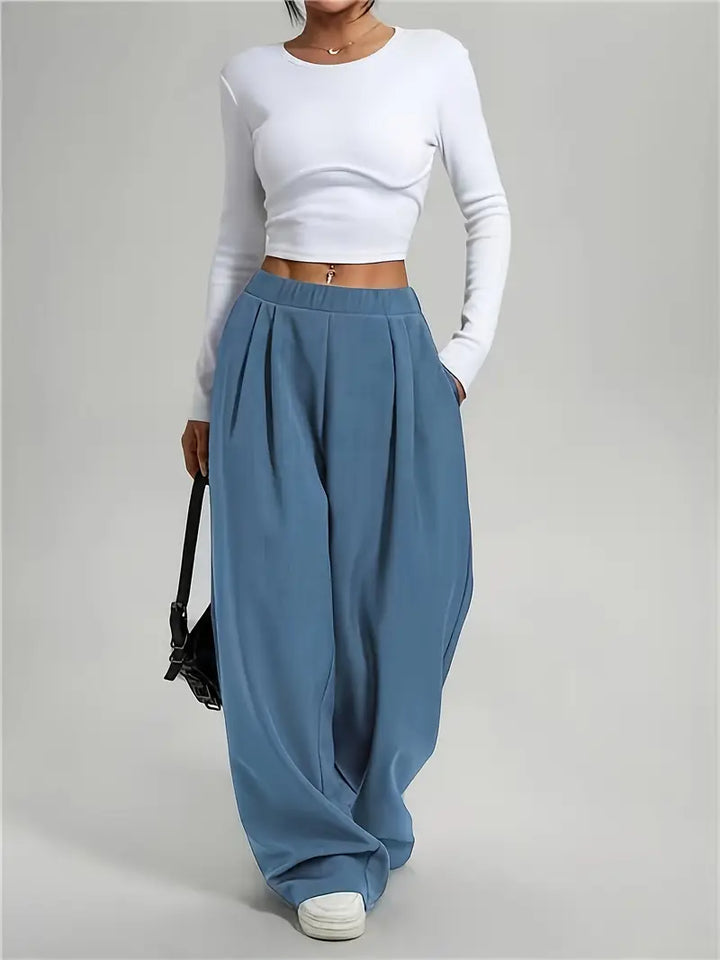 Pantalon ample taille haute | Confort et fluidité au quotidien
