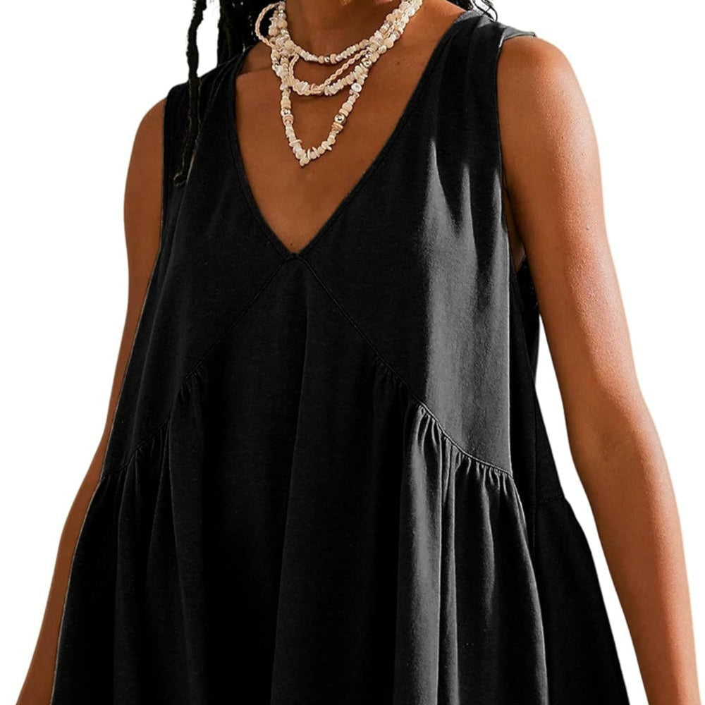 Robe courte fluide à bretelles | Look estival décontracté