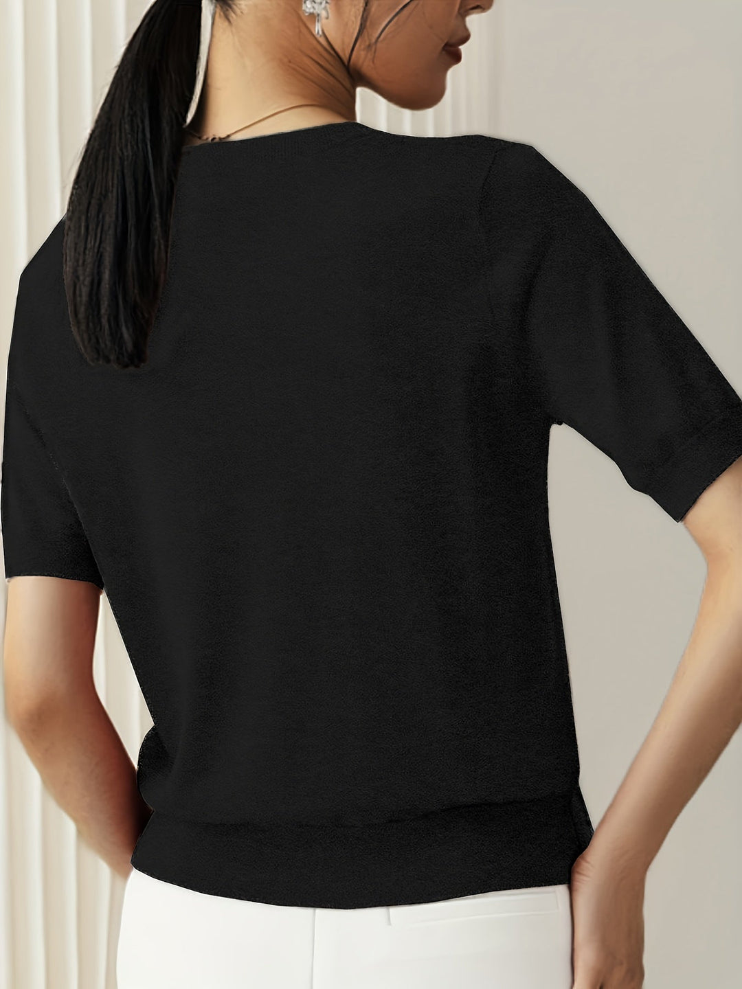 Pull manches courtes femme | Confort doux au quotidien