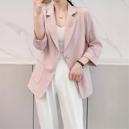 Blazer fluide à manches 3/4 | Élégance discrète pour le quotidien professionnel
