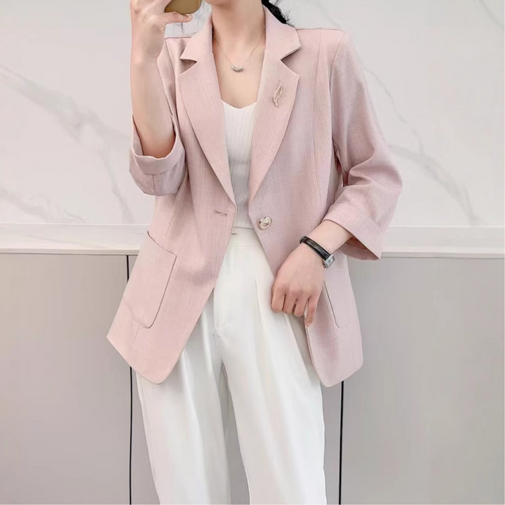 Blazer fluide à manches 3/4 | Élégance discrète pour le quotidien professionnel