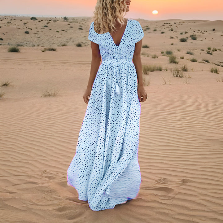 Robe longue à pois | Élégance estivale bohème